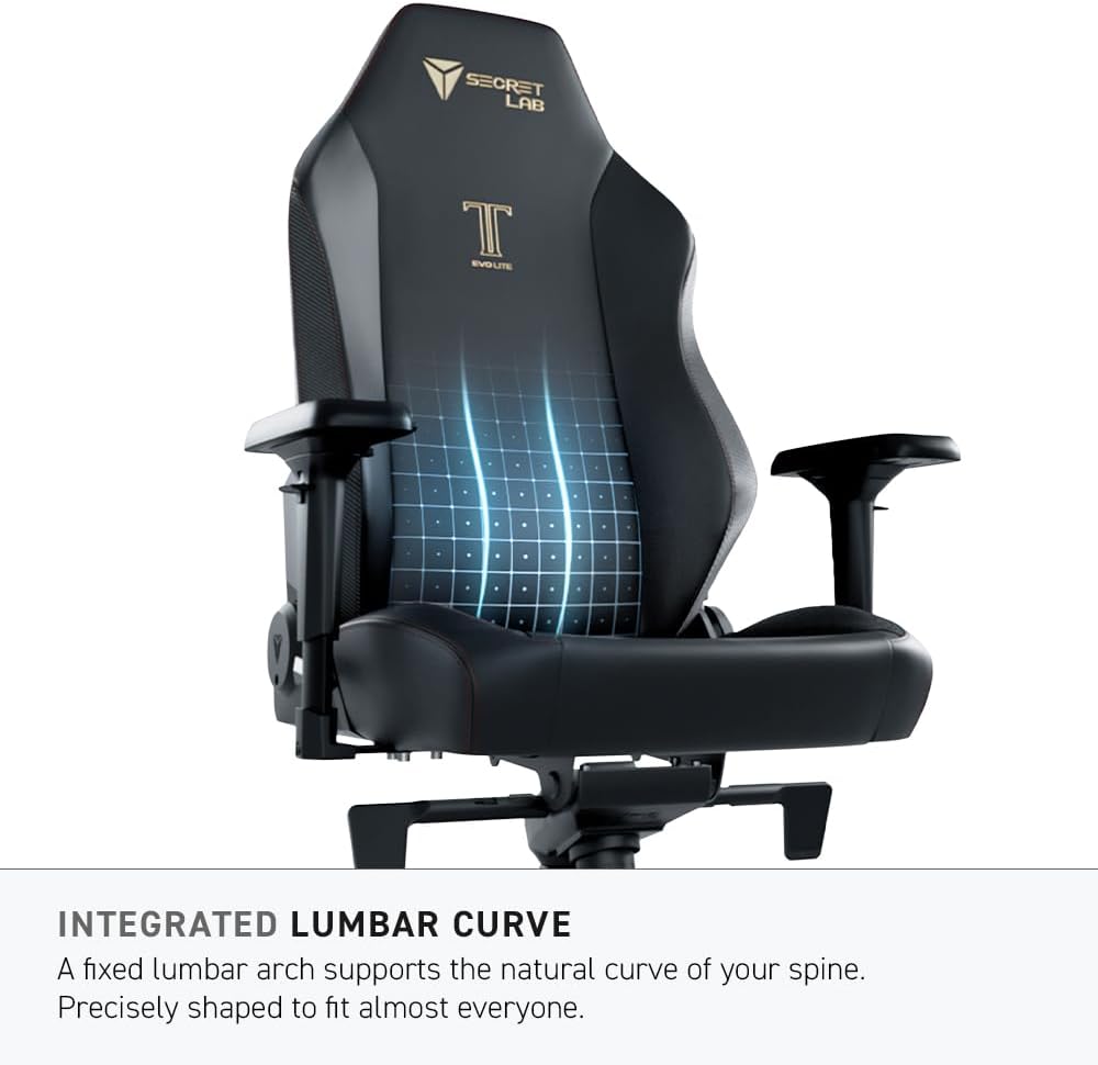 Secretlab Titan Evo Lite in BLACK3 Prime SoftWeave Gaming Chair - Reclining - Ergonomic & Heavy Duty Computer Chair with 4D Armrests & Lumbar Support - Black