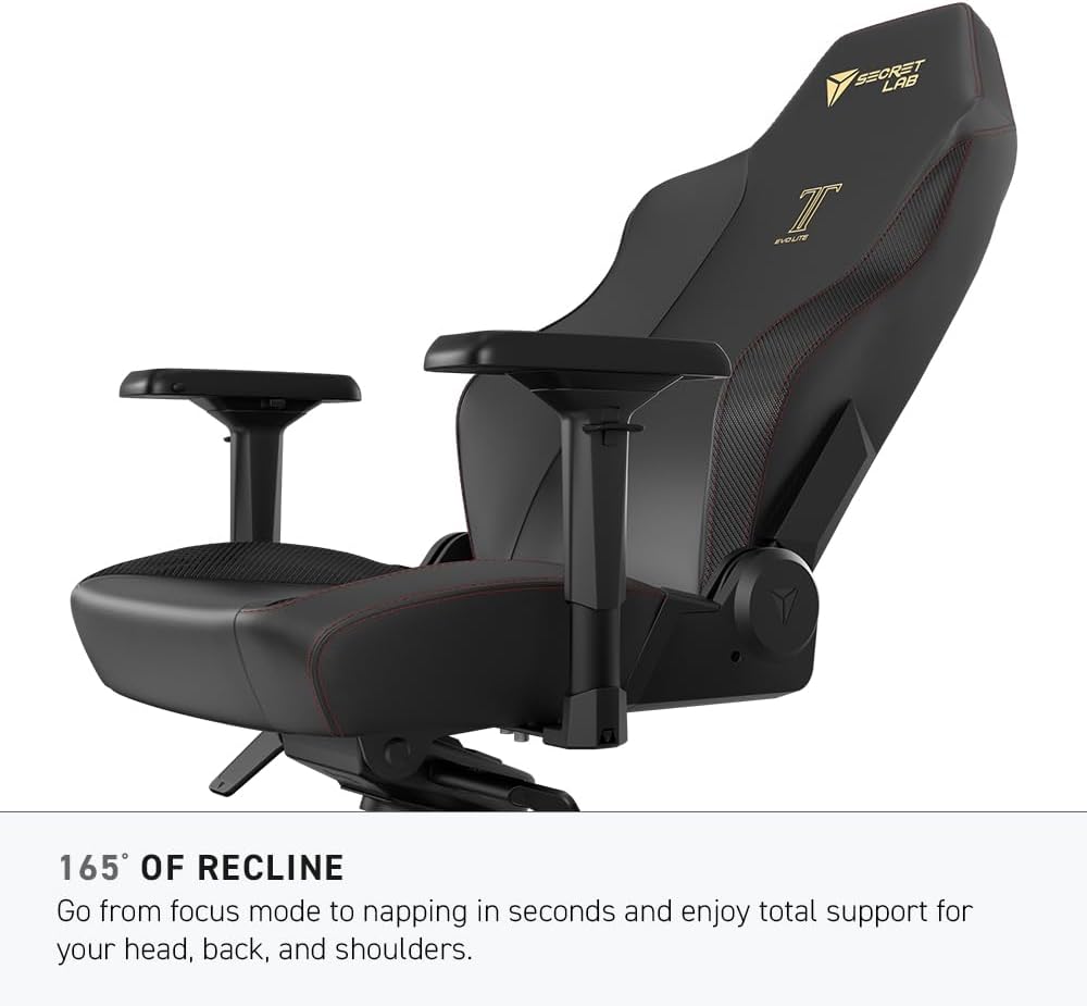 Secretlab Titan Evo Lite in BLACK3 Prime SoftWeave Gaming Chair - Reclining - Ergonomic & Heavy Duty Computer Chair with 4D Armrests & Lumbar Support - Black