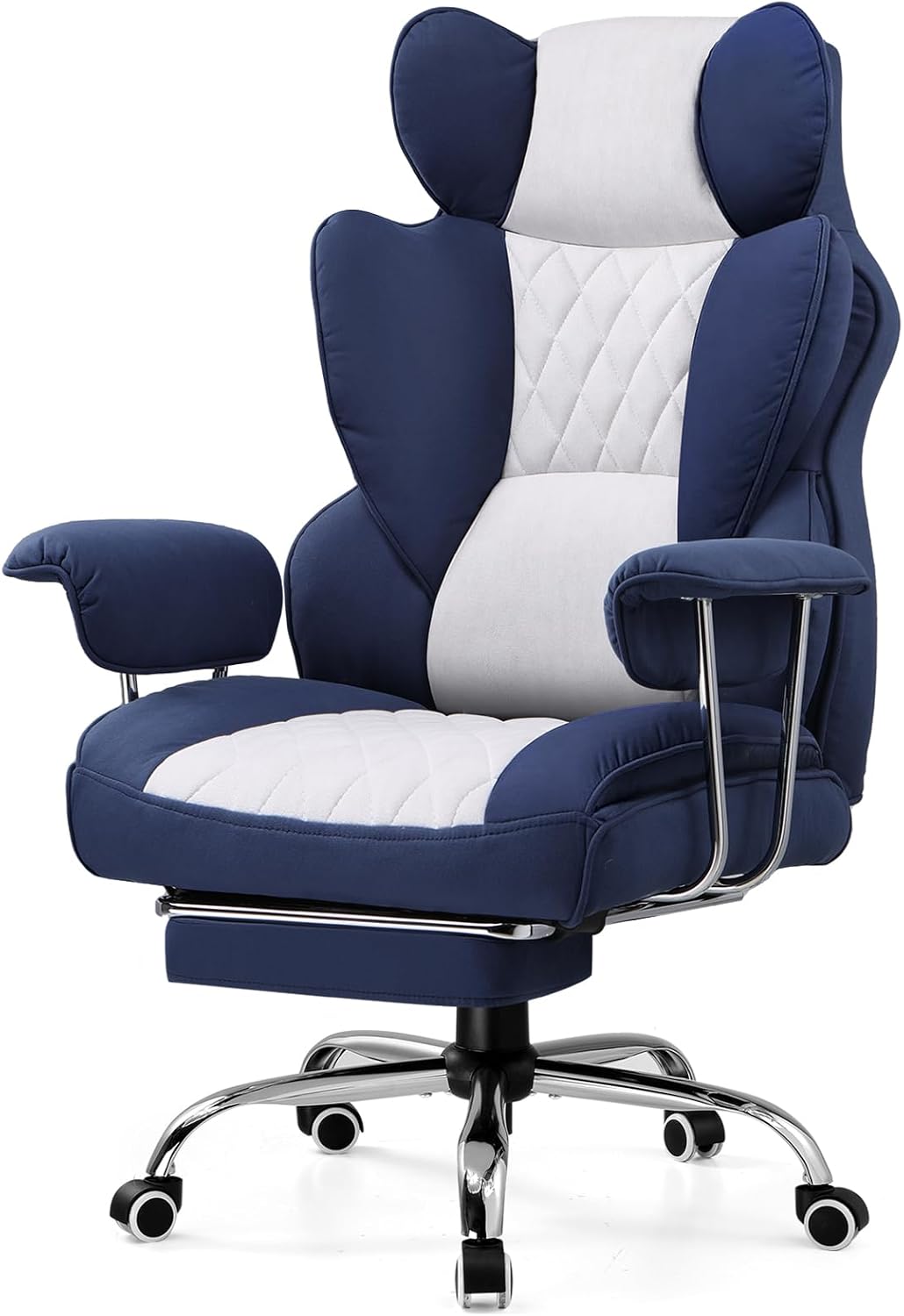 GTRACING Gaming Chair,Office Chair with Pocket Spring Lumbar Support, Ergonomic Comfortable Wide Office Desk Computer Chair with Outward Fixed Soft Armrests and Footrest (PU Leather, Black)