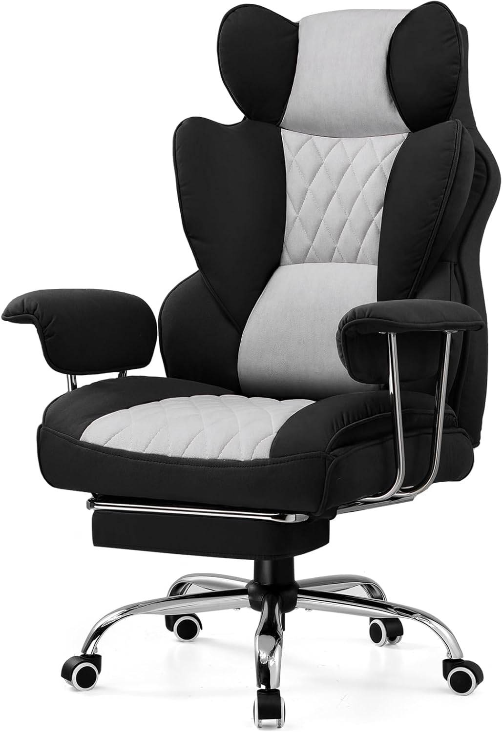 GTRACING Gaming Chair,Office Chair with Pocket Spring Lumbar Support, Ergonomic Comfortable Wide Office Desk Computer Chair with Outward Fixed Soft Armrests and Footrest (PU Leather, Black)