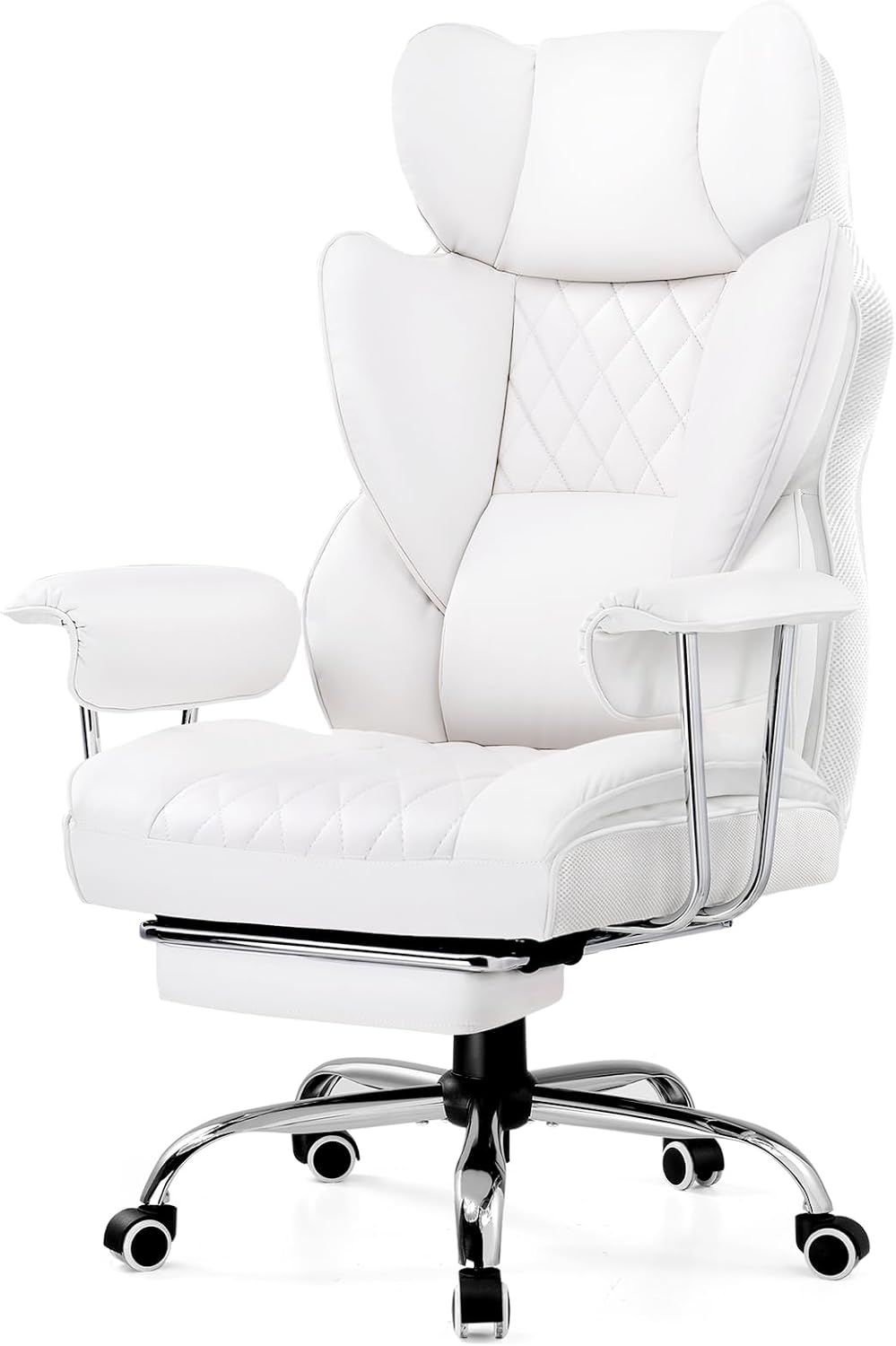 GTRACING Gaming Chair,Office Chair with Pocket Spring Lumbar Support, Ergonomic Comfortable Wide Office Desk Computer Chair with Outward Fixed Soft Armrests and Footrest (PU Leather, Black)