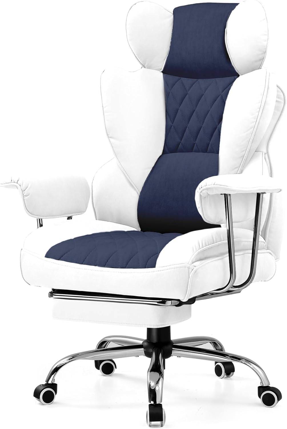 GTRACING Gaming Chair,Office Chair with Pocket Spring Lumbar Support, Ergonomic Comfortable Wide Office Desk Computer Chair with Outward Fixed Soft Armrests and Footrest (PU Leather, Black)