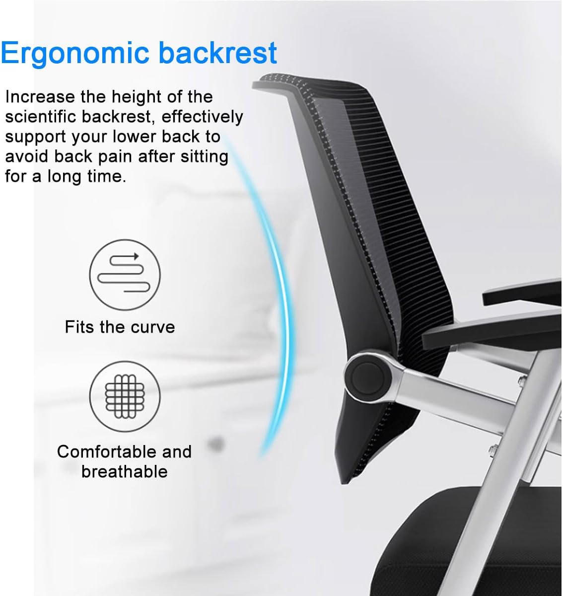 Conference Room Chairs with Table Arms,Upholstered Fabric Stacking Chair,Guest Reception Chairs with Desk Attached Mesh Back Folding Training Chair with Lumbar Support,for Meeting Room(Orange)