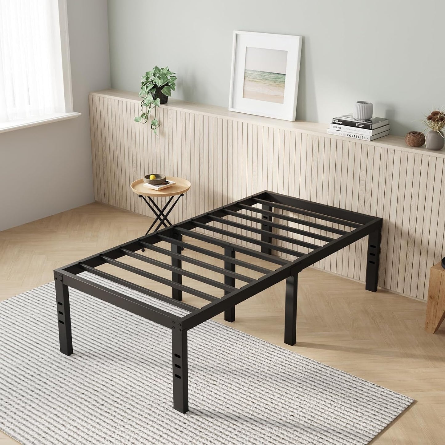 Novilla Queen Bed Frame, 14 Inch Metal Platform Bed Frame Queen Size with Storage Space Under Bed, Heavy Duty Steel Slat Support, Easy Assembly, No Box Spring Needed