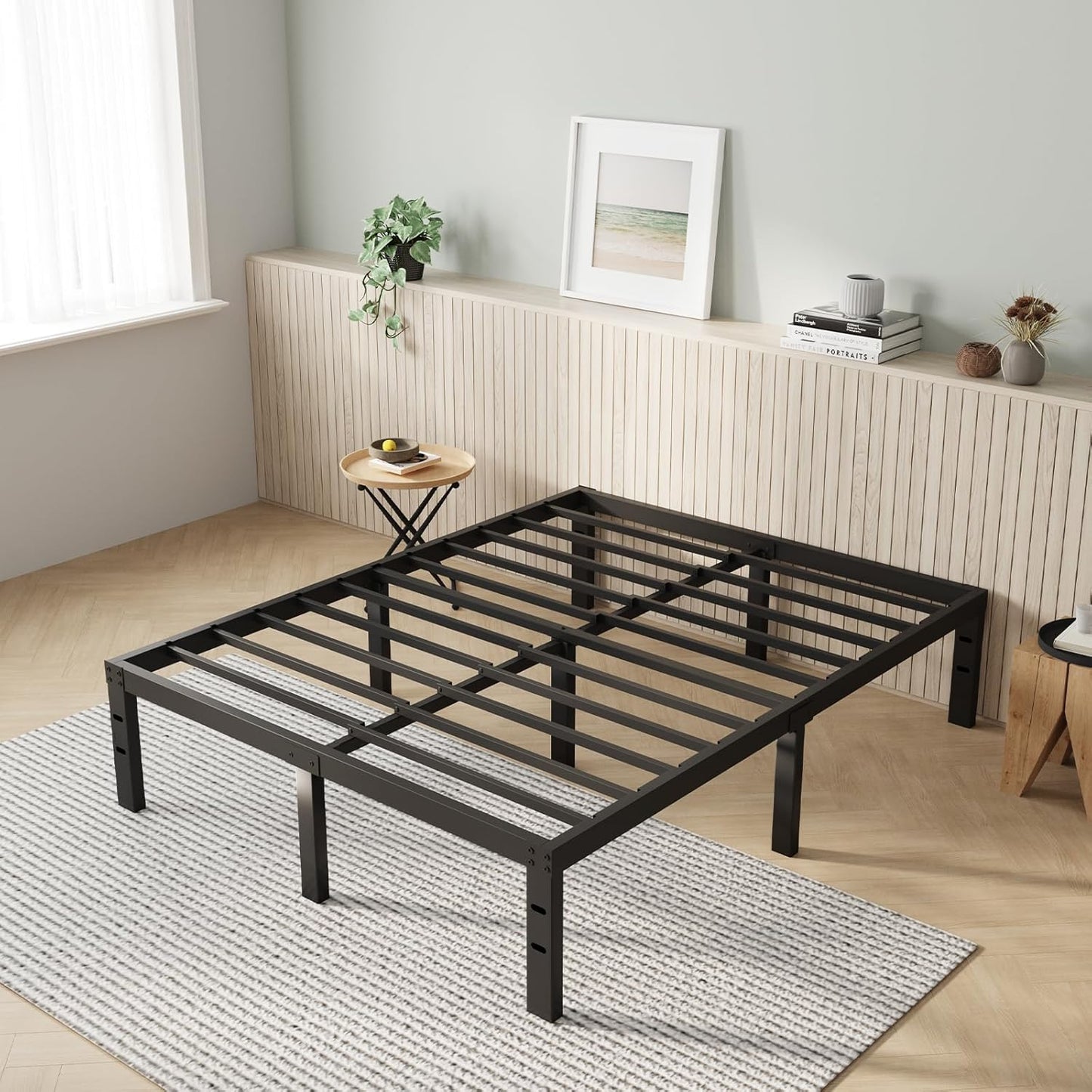 Novilla Queen Bed Frame, 14 Inch Metal Platform Bed Frame Queen Size with Storage Space Under Bed, Heavy Duty Steel Slat Support, Easy Assembly, No Box Spring Needed