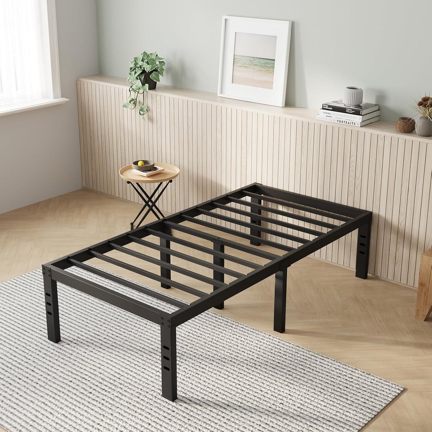 Novilla Queen Bed Frame, 14 Inch Metal Platform Bed Frame Queen Size with Storage Space Under Bed, Heavy Duty Steel Slat Support, Easy Assembly, No Box Spring Needed