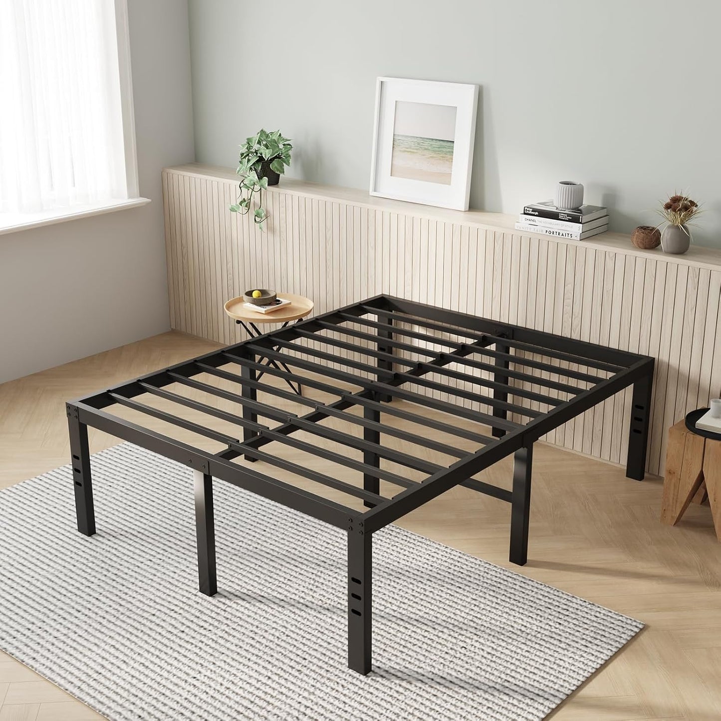 Novilla Queen Bed Frame, 14 Inch Metal Platform Bed Frame Queen Size with Storage Space Under Bed, Heavy Duty Steel Slat Support, Easy Assembly, No Box Spring Needed