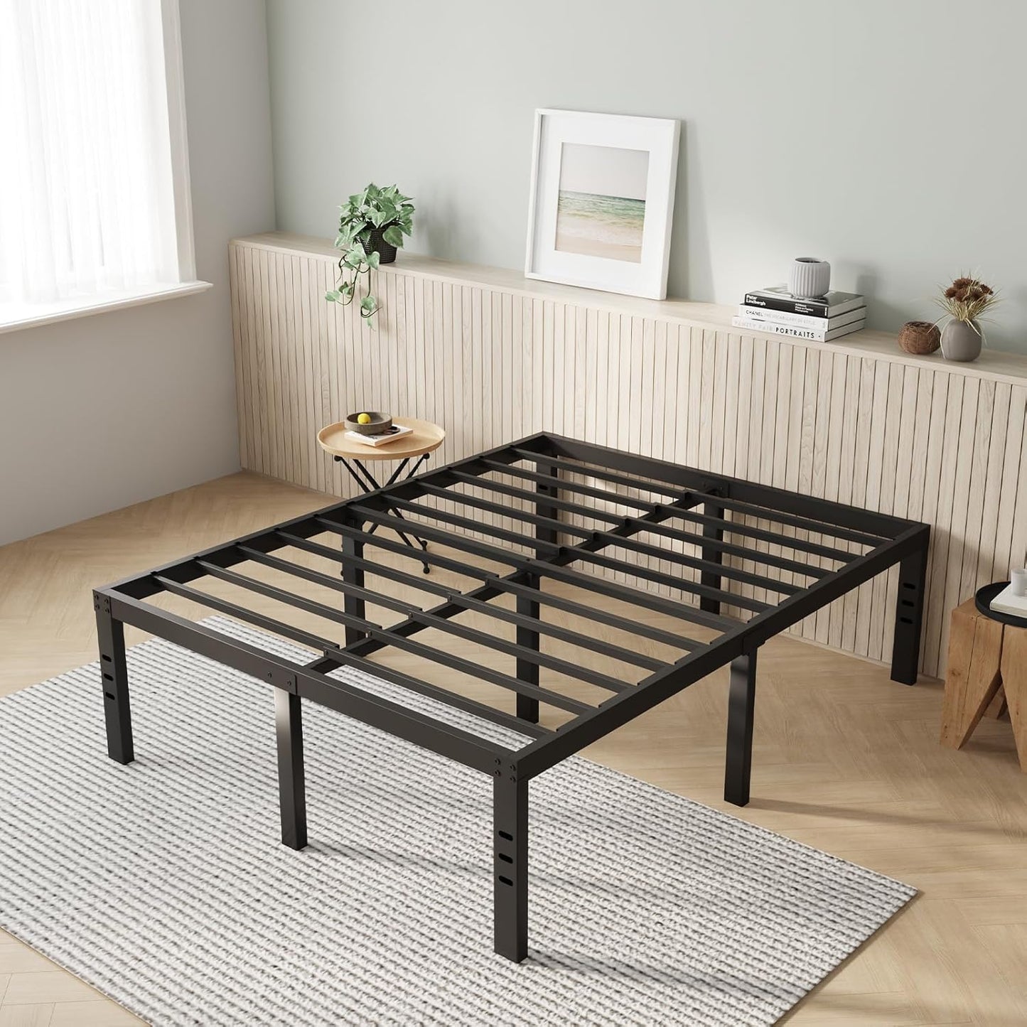 Novilla Queen Bed Frame, 14 Inch Metal Platform Bed Frame Queen Size with Storage Space Under Bed, Heavy Duty Steel Slat Support, Easy Assembly, No Box Spring Needed