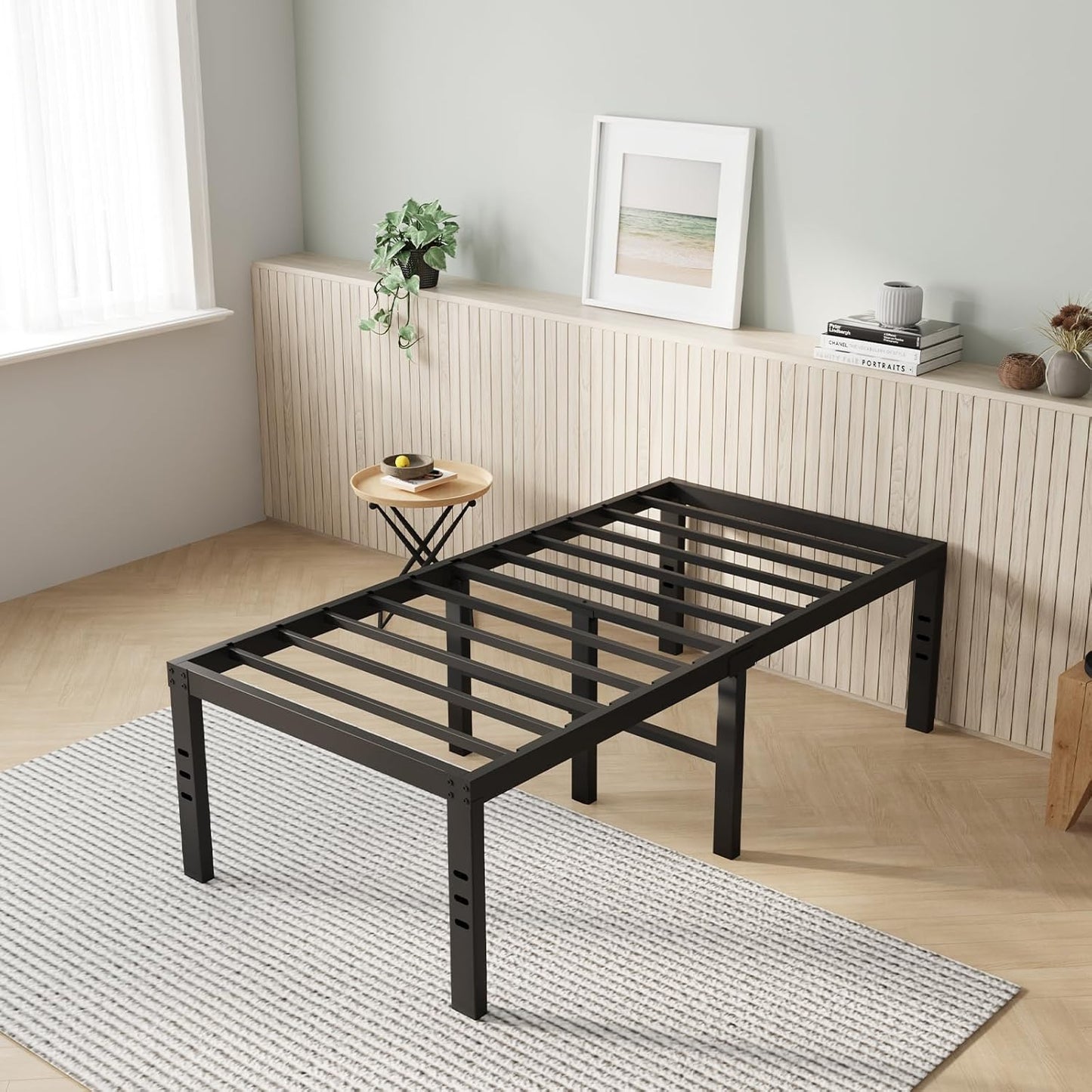 Novilla Queen Bed Frame, 14 Inch Metal Platform Bed Frame Queen Size with Storage Space Under Bed, Heavy Duty Steel Slat Support, Easy Assembly, No Box Spring Needed